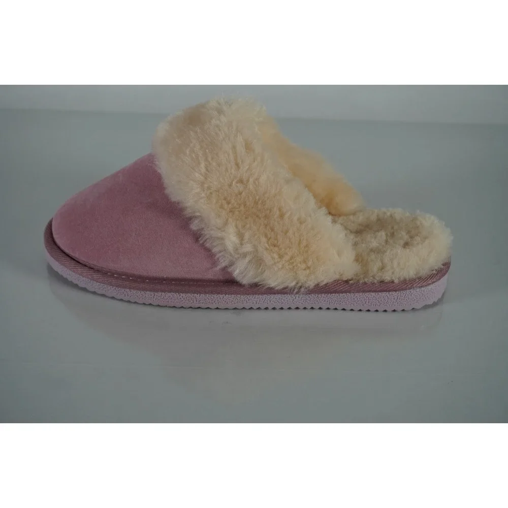 Girls LAMO Cozy Pink Warm Faux Fur Slippers with Pink Soles‎ Size 1Y (M) New